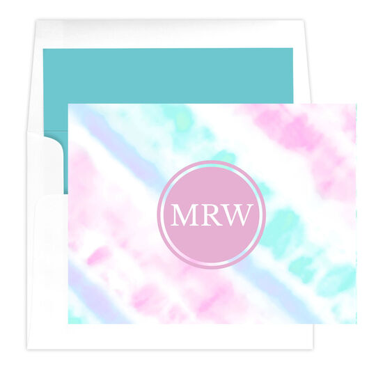 Dusty Rose Tie-Dye Folded Note Cards